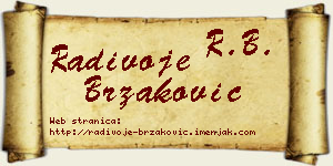Radivoje Brzaković vizit kartica